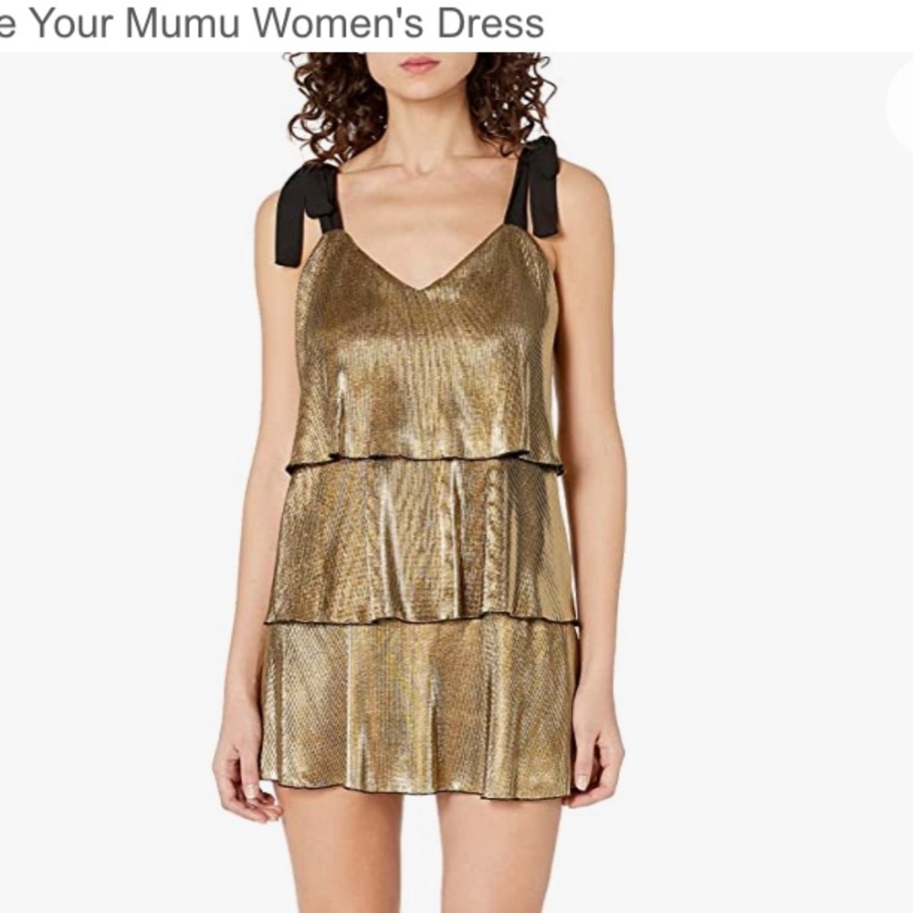 Show me your mumu gold tiered dress
